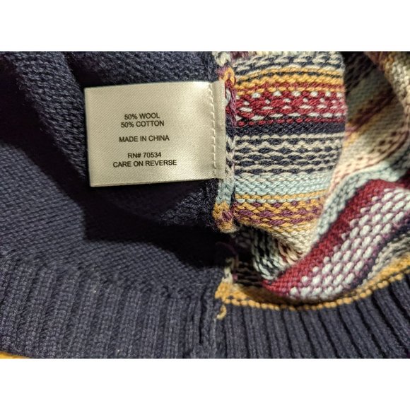 Orvis long sleeve blue with multi colored stripes and shoulder pads women sz L - Picture 8 of 9